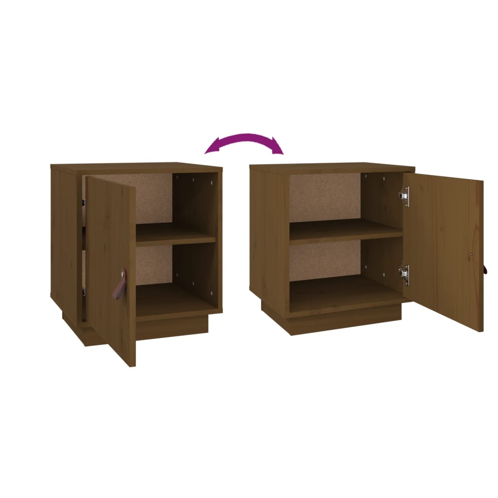 Bedside Cabinet Honey Brown 40x34x45 cm Solid Wood Pine