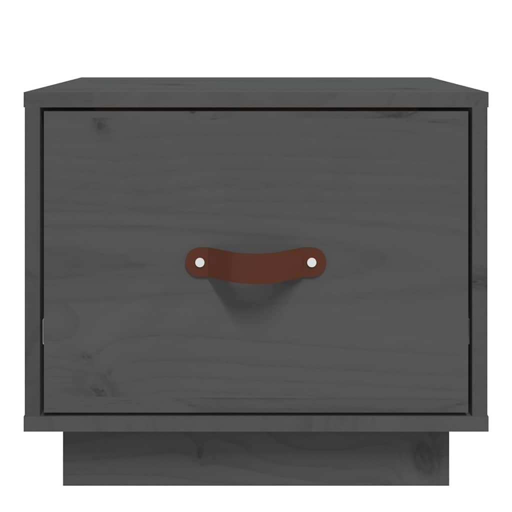 Bedside Cabinets 2 pcs Grey 40x34x35 cm Solid Wood Pine