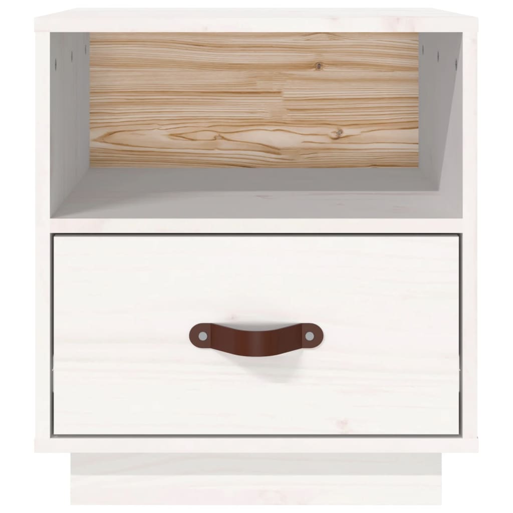 Bedside Cabinet White 40x34x45 cm Solid Wood Pine