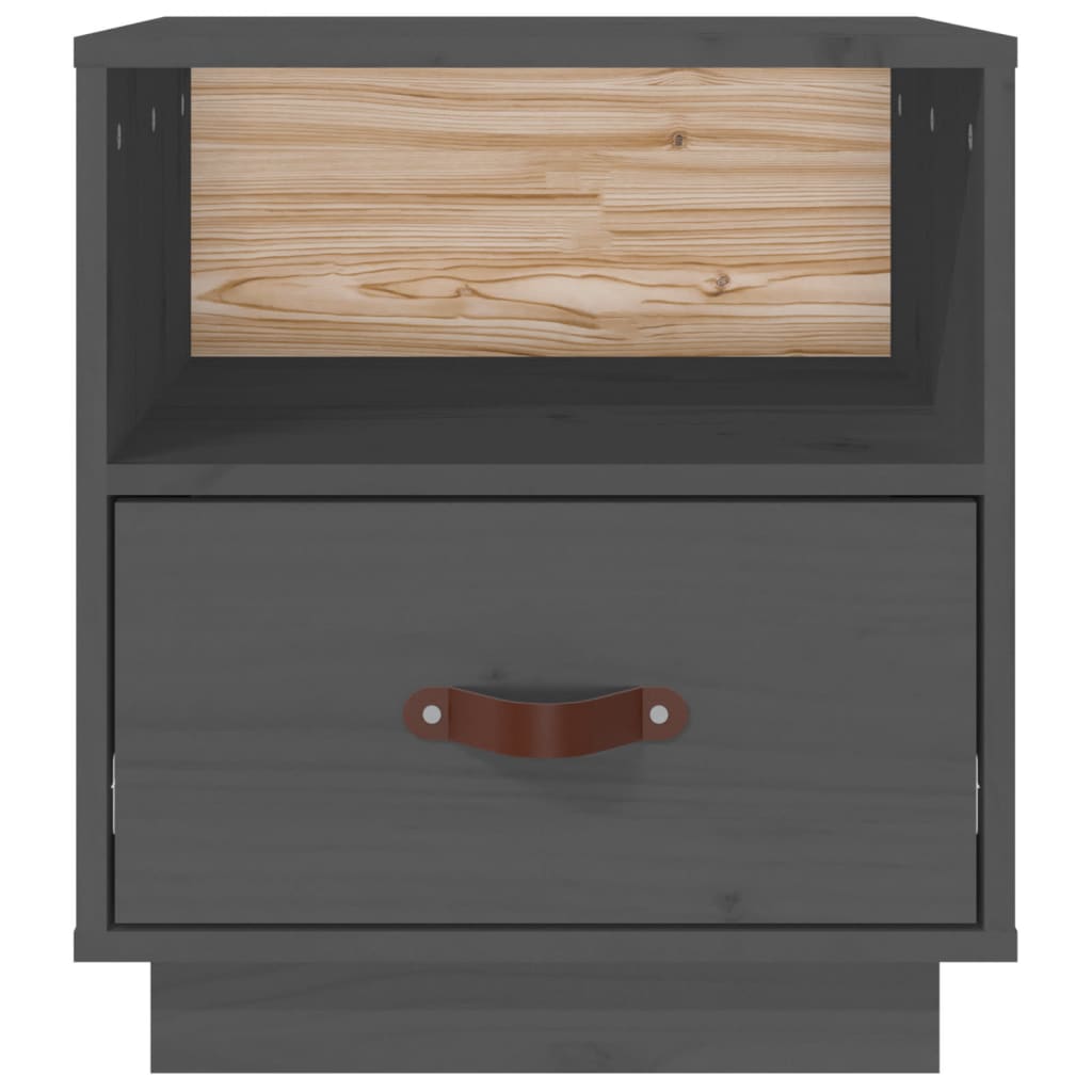 Bedside Cabinets 2 pcs Grey 40x34x45 cm Solid Wood Pine