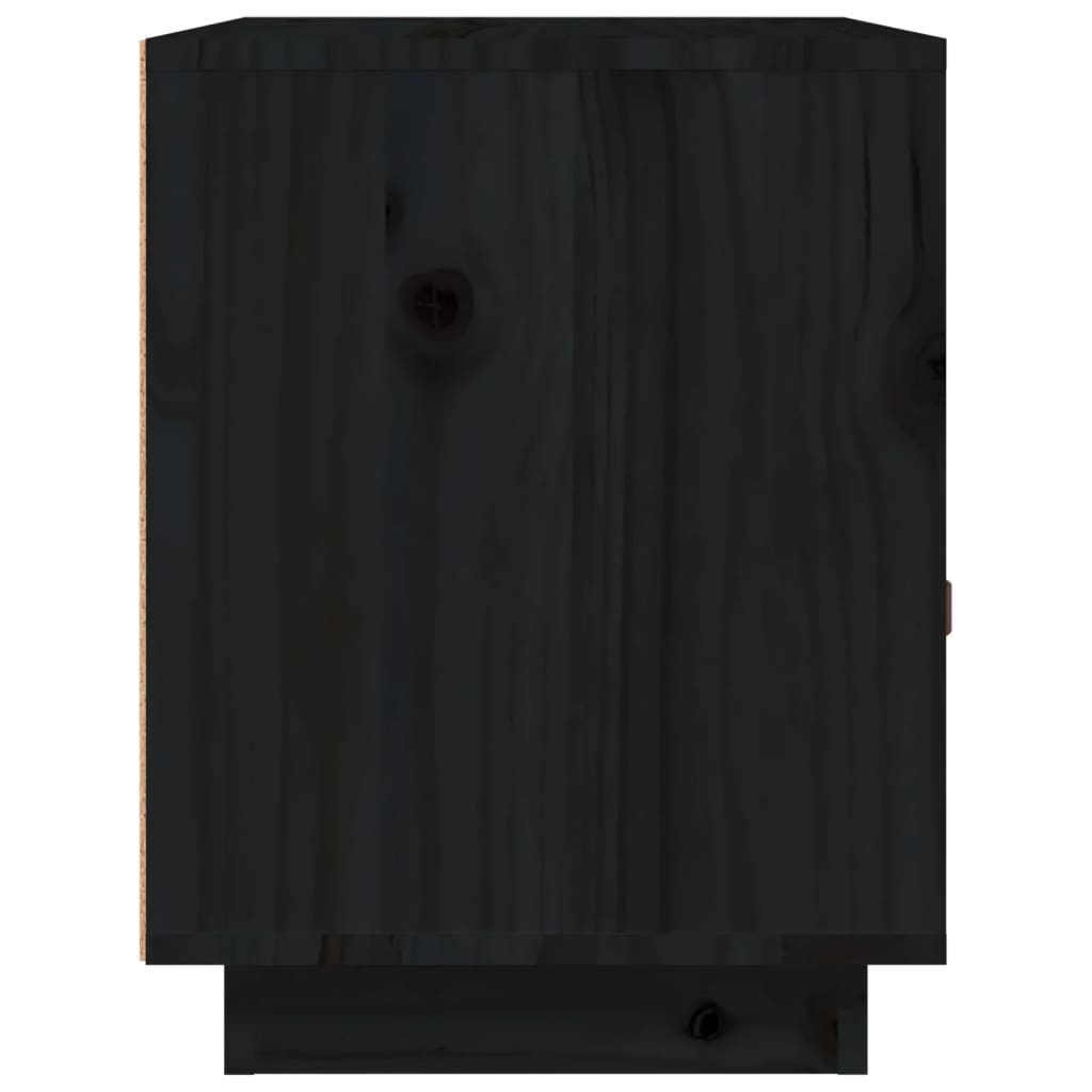 Bedside Cabinet Black 40x34x45 cm Solid Wood Pine