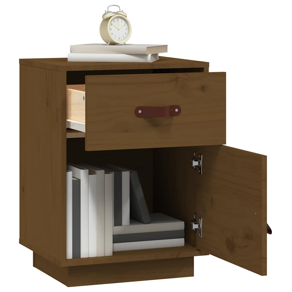 Bedside Cabinet Honey Brown 40x34x55 cm Solid Wood Pine