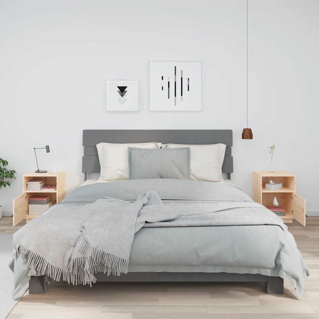 Bedside Cabinets 2 pcs 40x34x55 cm Solid Wood Pine