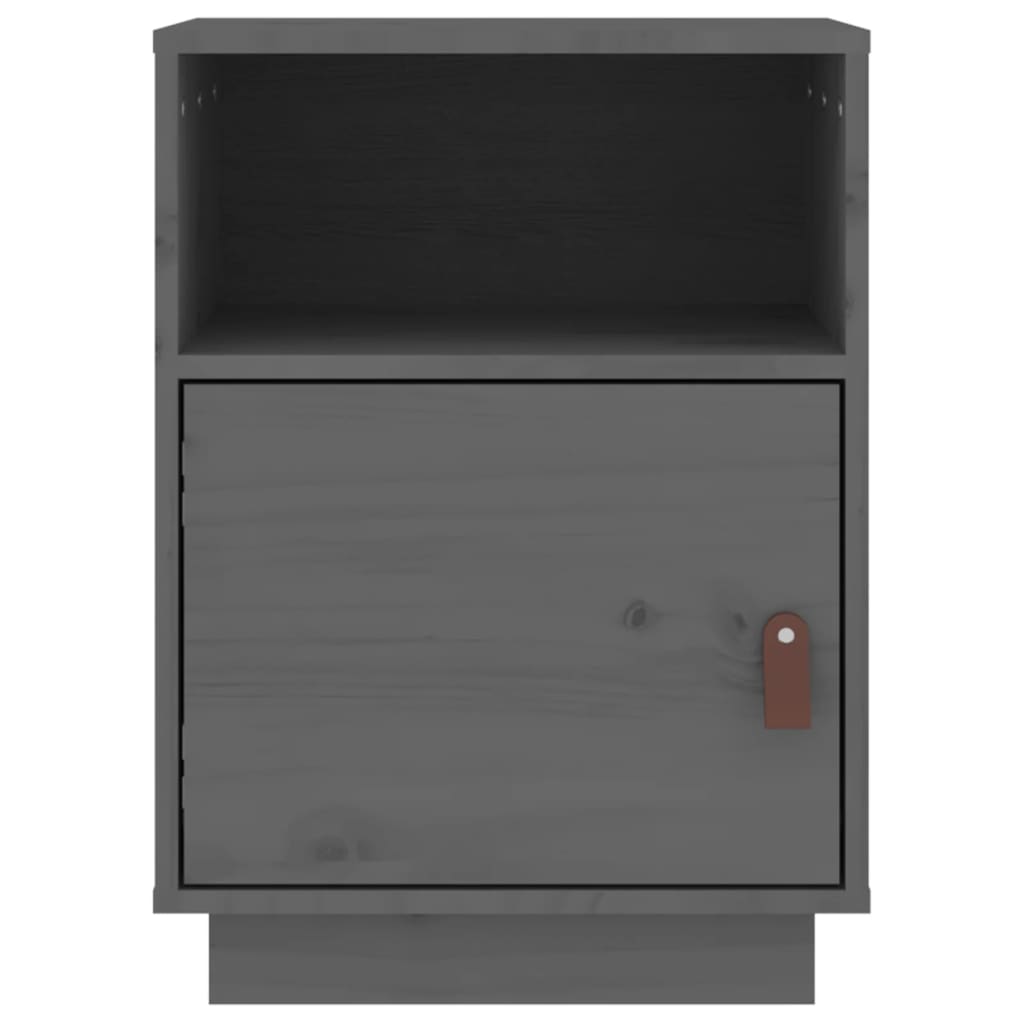 Bedside Cabinets 2 pcs Grey 40x34x55 cm Solid Wood Pine