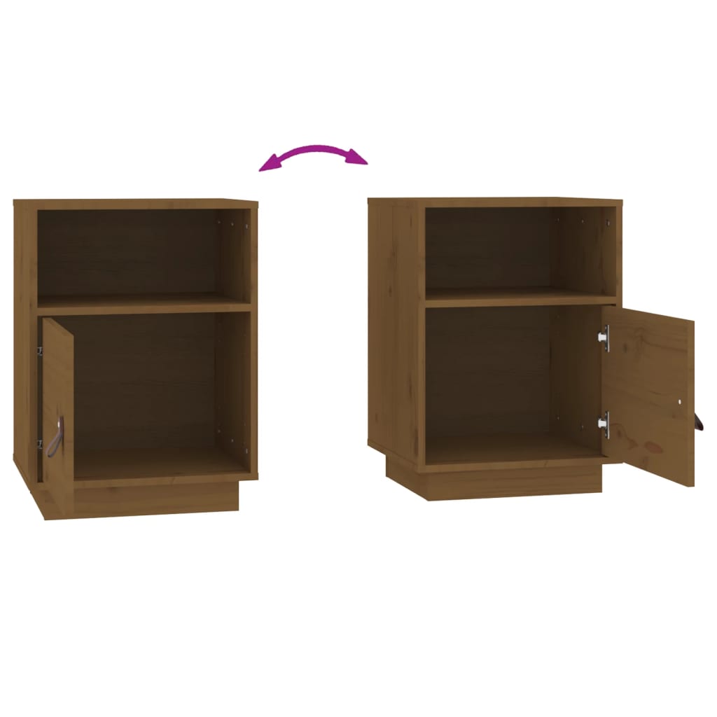 Bedside Cabinet Honey Brown 40x34x55 cm Solid Wood Pine