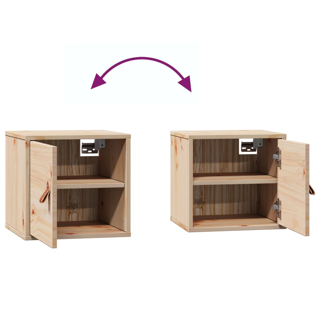 vidaXL Wall Cabinets 2 pcs 31.5x30x30 cm Solid Wood Pine