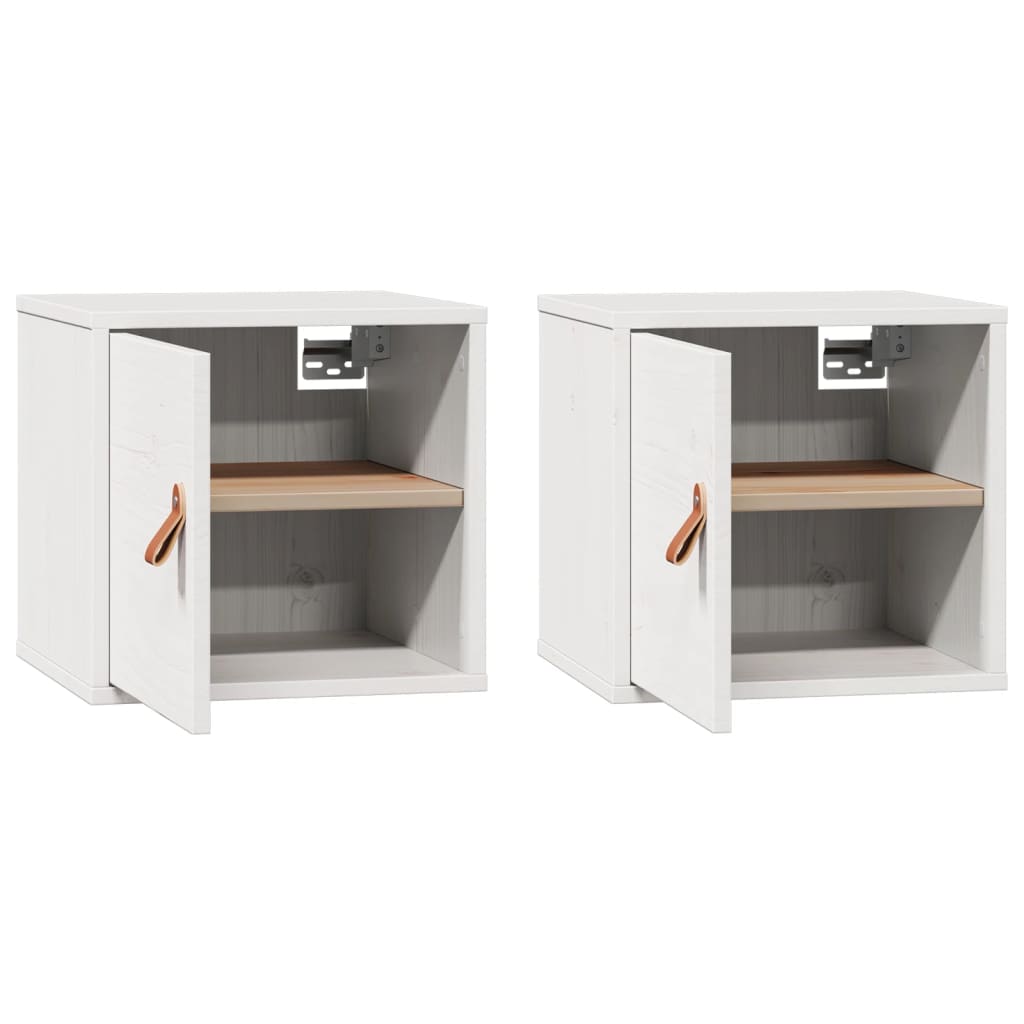 Wall Cabinets 2 pcs White 31.5x30x30 cm Solid Wood Pine
