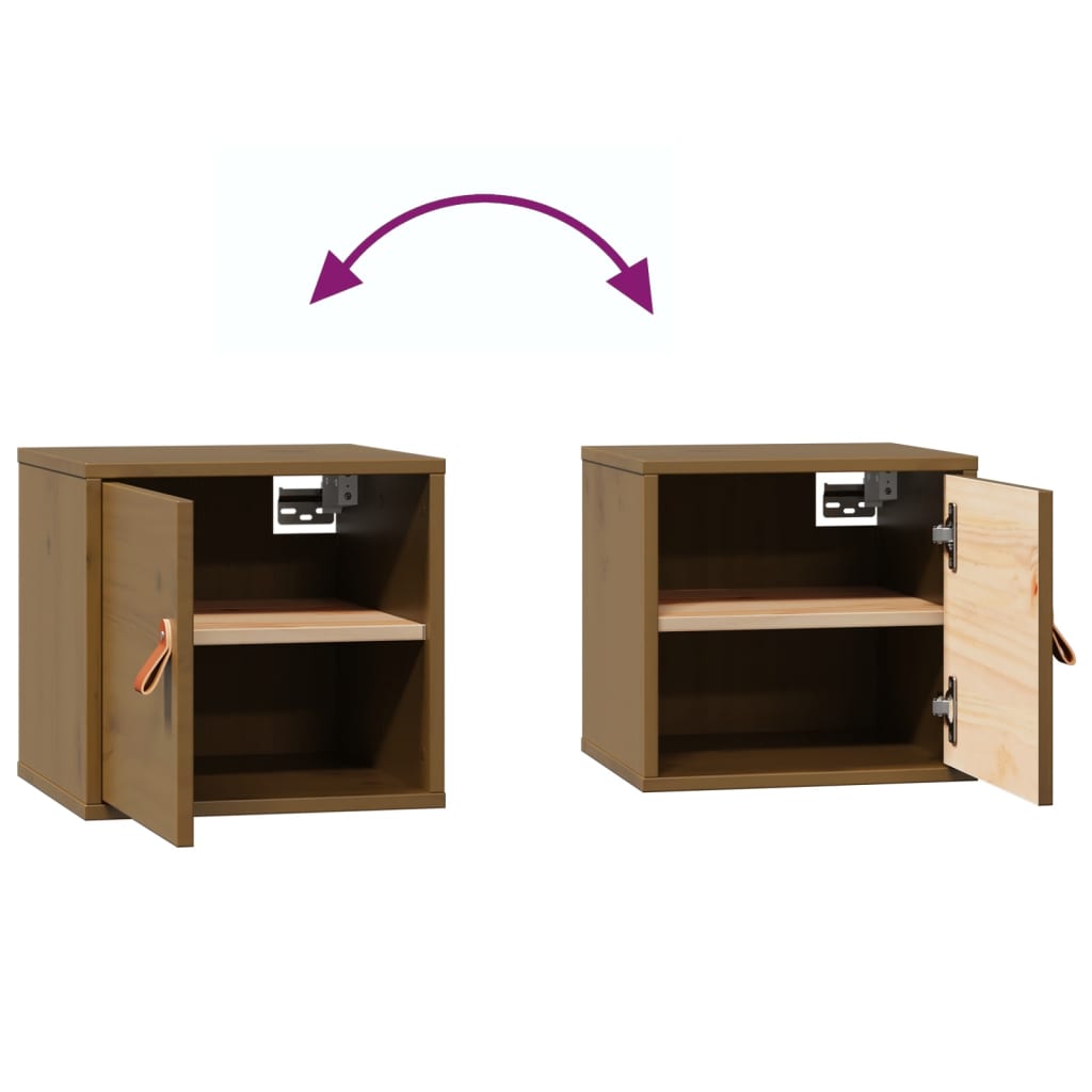 Wall Cabinet Honey Brown 31.5x30x30 cm Solid Wood Pine