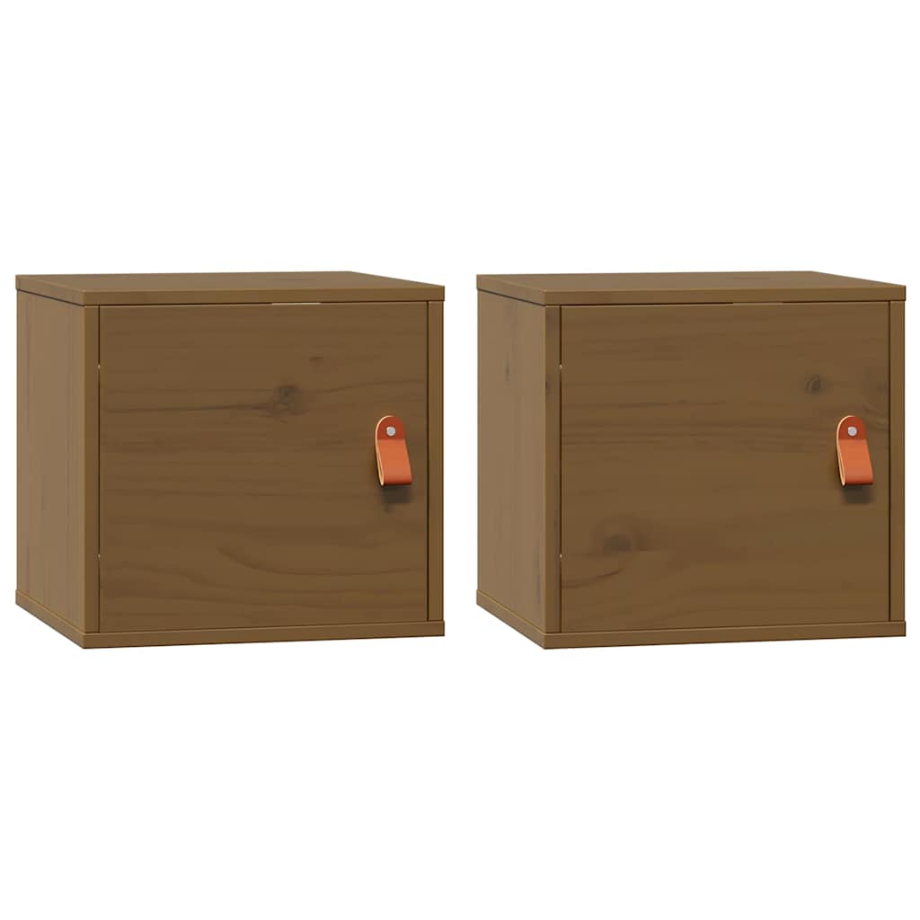 Wall Cabinets 2 pcs Honey Brown 31,5x30x30 cm Solid Wood Pine