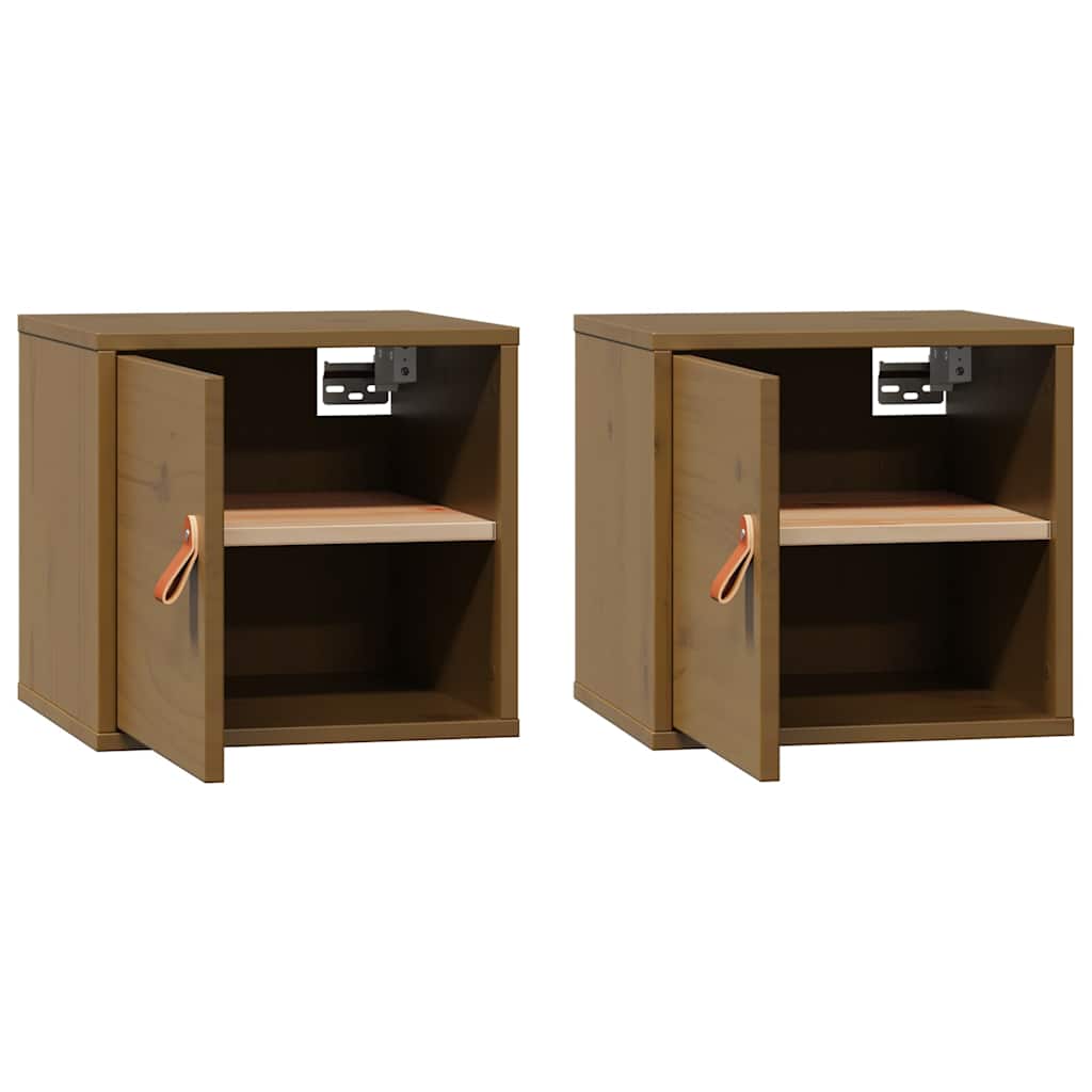 Wall Cabinets 2 pcs Honey Brown 31,5x30x30 cm Solid Wood Pine