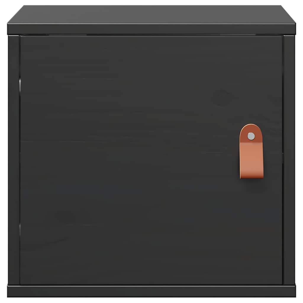 Wall Cabinets 2 pcs Black 31,5x30x30 cm Solid Wood Pine