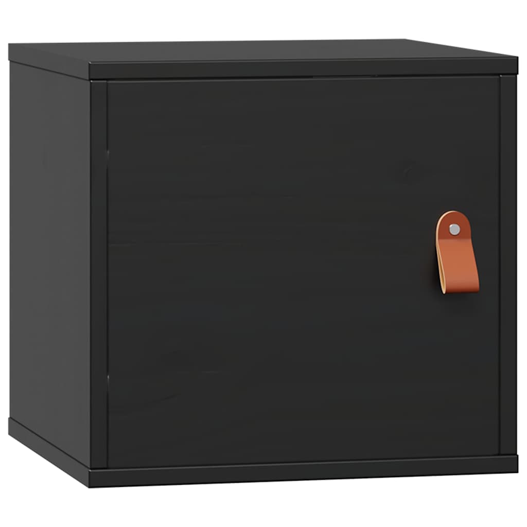 Wall Cabinets 2 pcs Black 31,5x30x30 cm Solid Wood Pine
