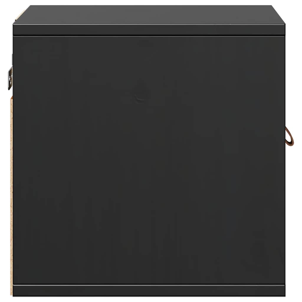 Wall Cabinets 2 pcs Black 31,5x30x30 cm Solid Wood Pine