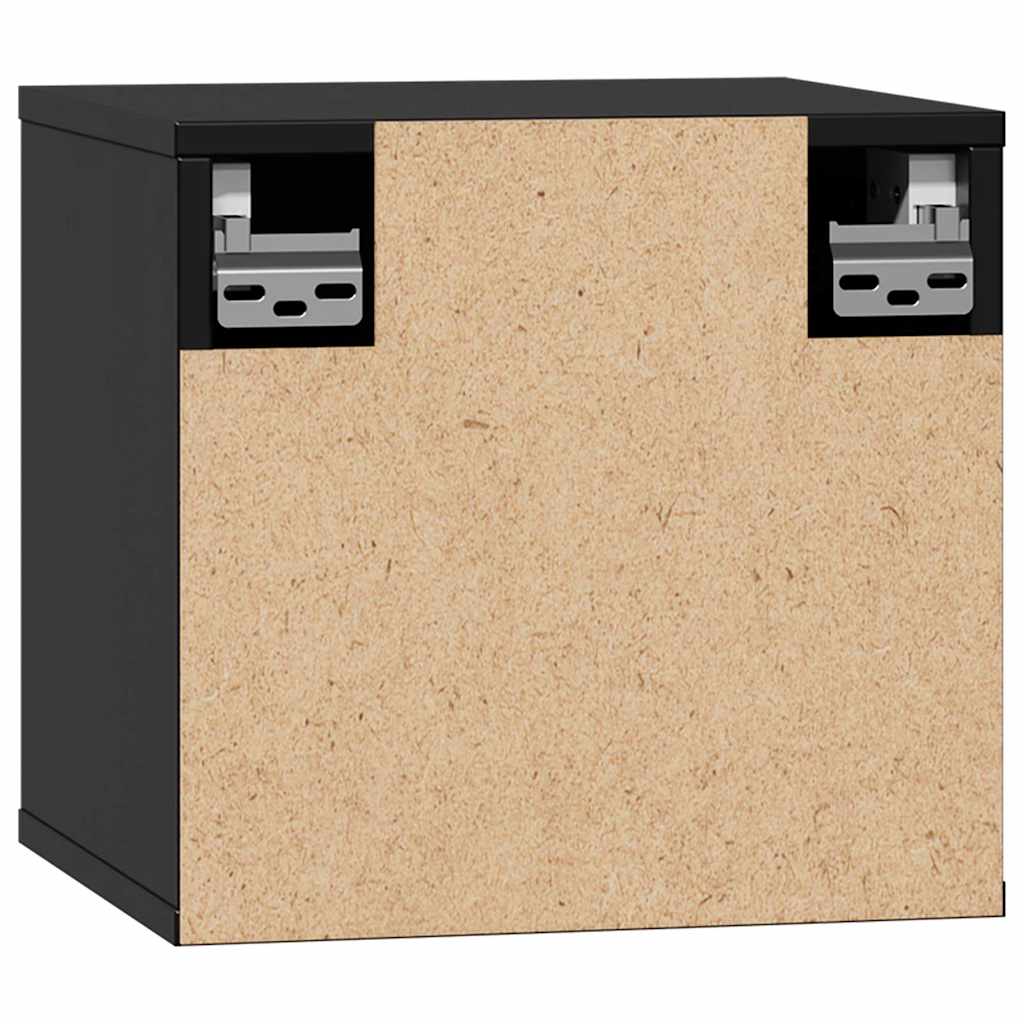 Wall Cabinets 2 pcs Black 31,5x30x30 cm Solid Wood Pine