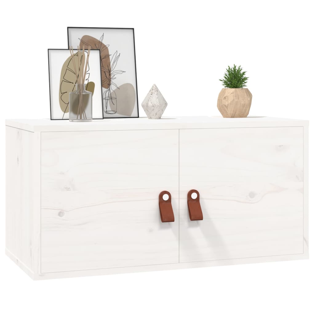 Wall Cabinet White 60x30x30 cm Solid Wood Pine