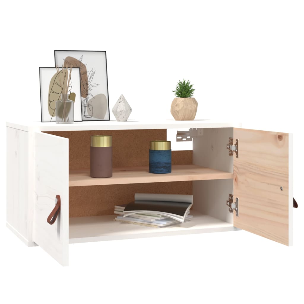 Wall Cabinet White 60x30x30 cm Solid Wood Pine