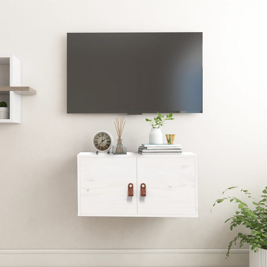 Wall Cabinet White 60x30x30 cm Solid Wood Pine