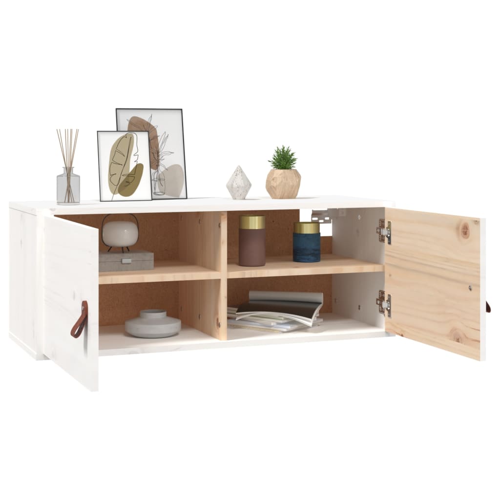 Wall Cabinets 2 pcs White 80x30x30 cm Solid Wood Pine