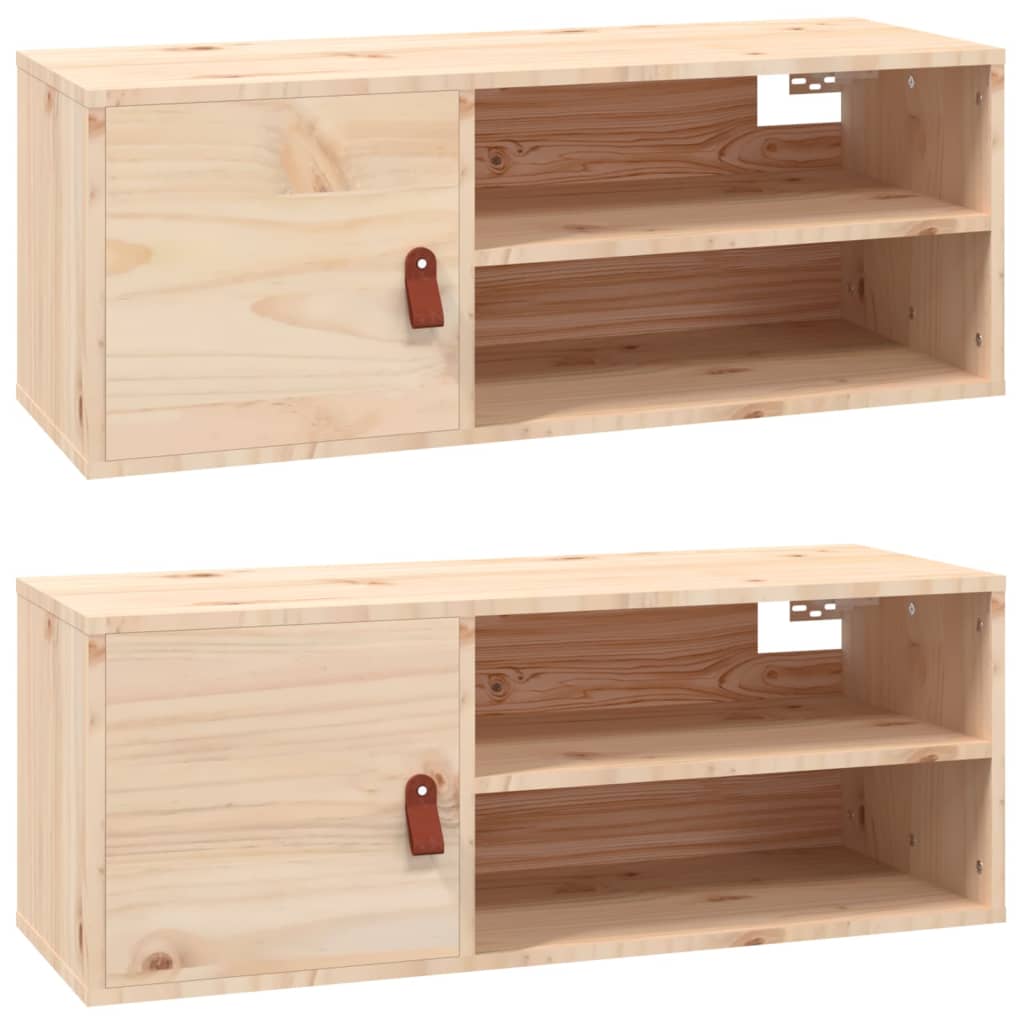 vidaXL Wall Cabinets 2 pcs 80x30x30 cm Solid Wood Pine