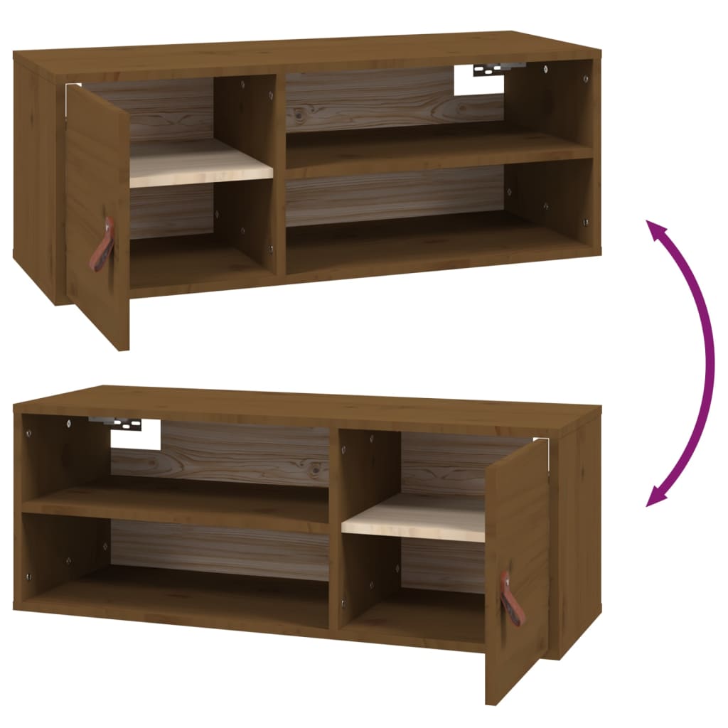 Wall Cabinets 2 pcs Honey Brown 80x30x30 cm Solid Wood Pine