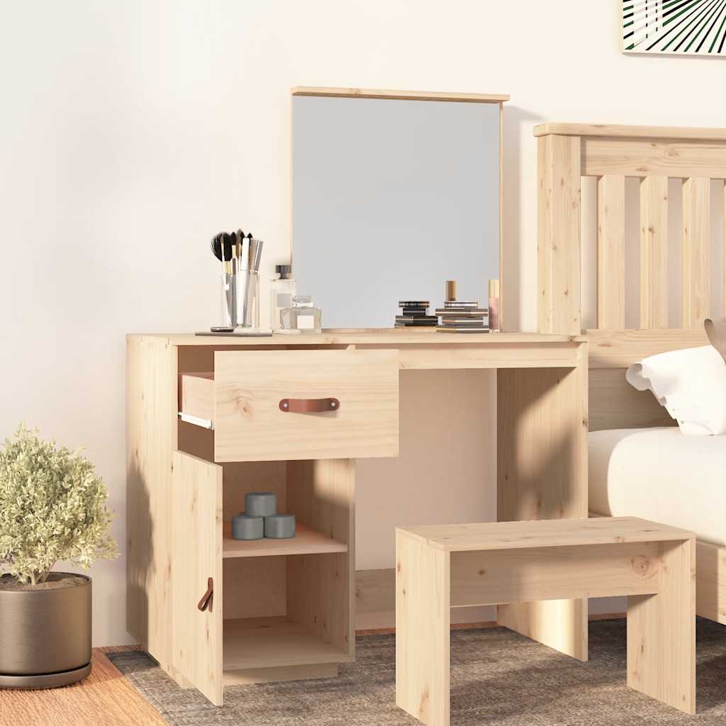 Cosmetic Desk 95x50x134 cm Solid Wood Pine