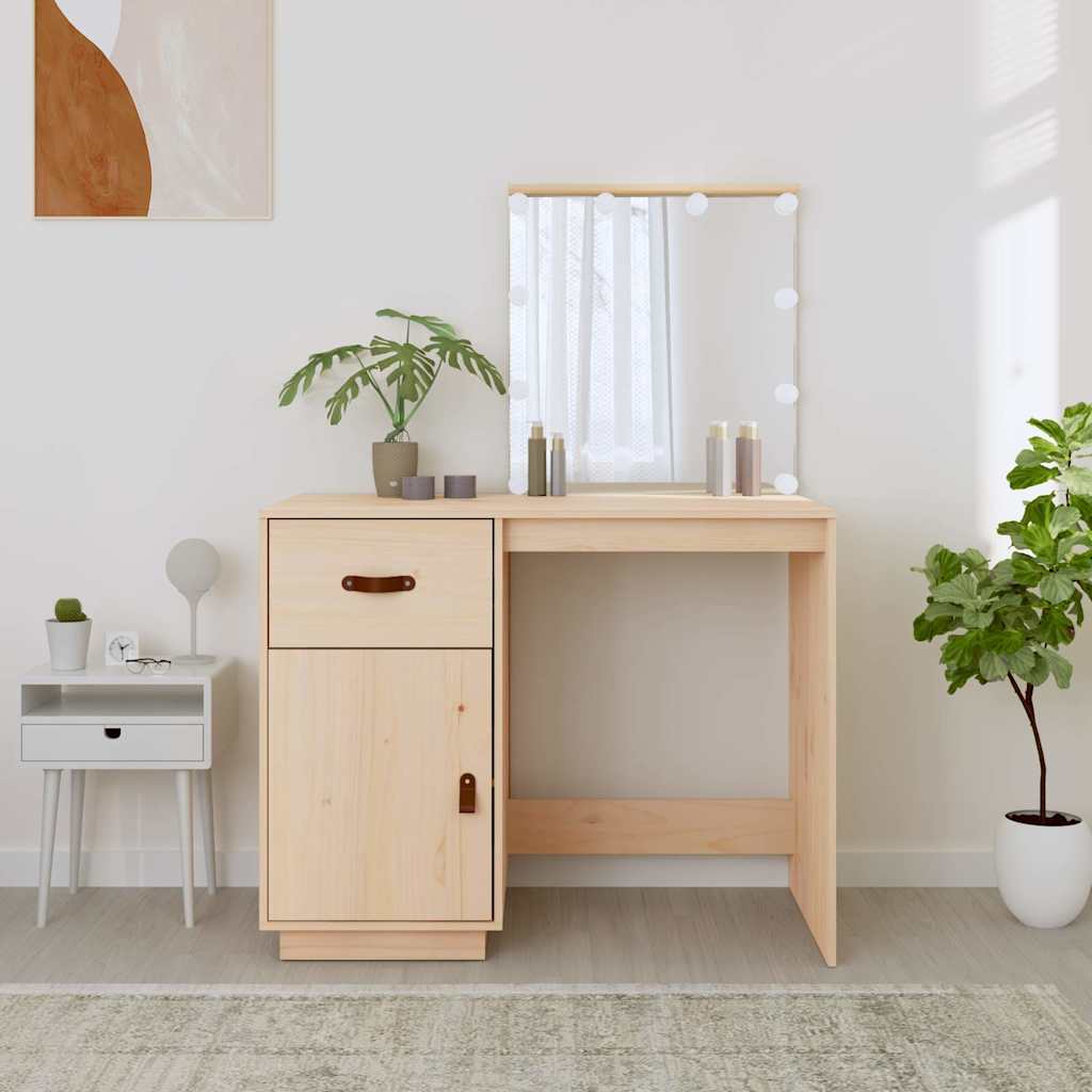 Dressing Table with LED 95x50x133,5 cm Solid Wood Pine