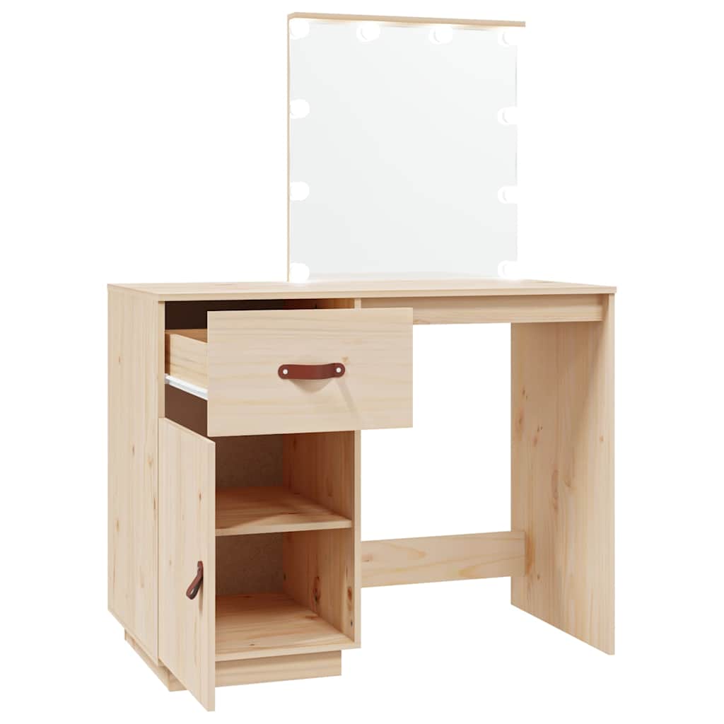 Dressing Table with LED 95x50x133,5 cm Solid Wood Pine