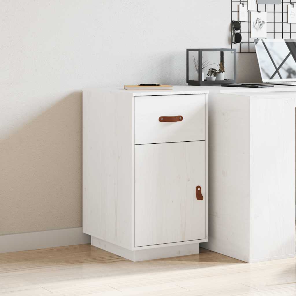 Desk Cabinet White 40x50x75 cm Solid Wood Pine