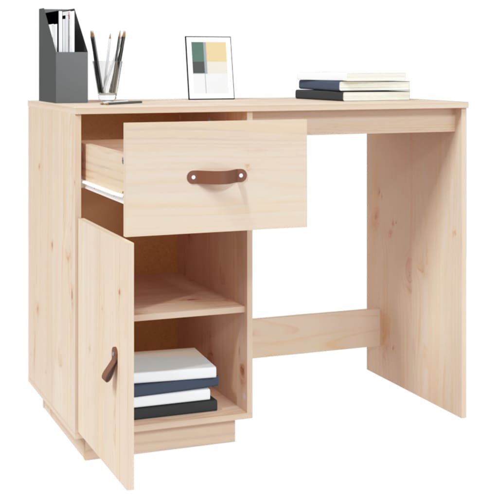 vidaXL Desk 95x50x75 cm Solid Wood Pine