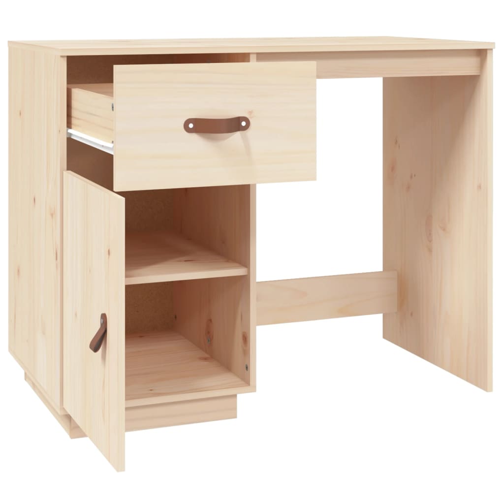 vidaXL Desk 95x50x75 cm Solid Wood Pine