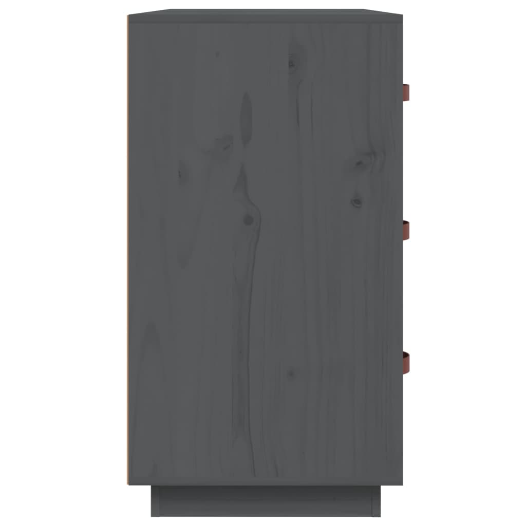Sideboard Grey 80x40x75 cm Solid Wood Pine