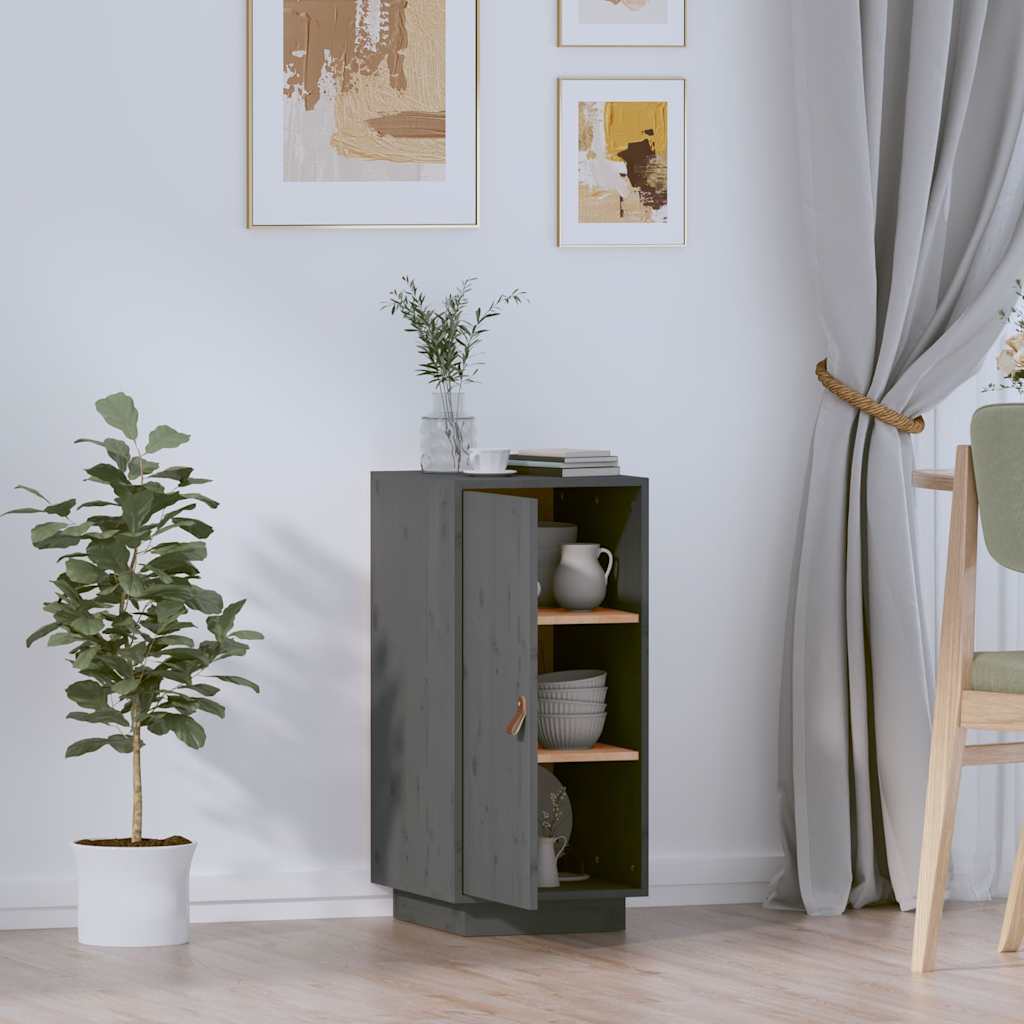 Sideboard Grey 34x40x75 cm Solid Wood Pine