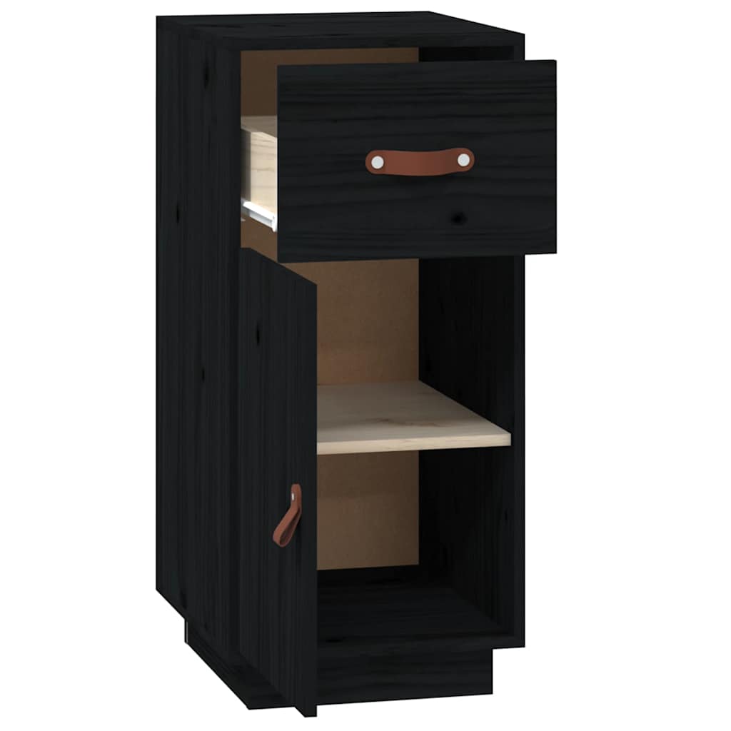 Sideboard Black 34x40x75 cm Solid Wood Pine