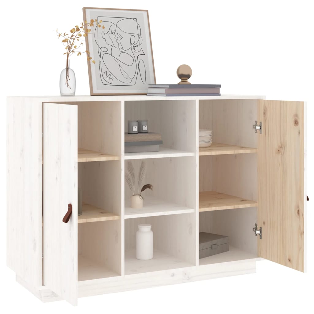 Sideboard White 100x40x75 cm Solid Wood Pine