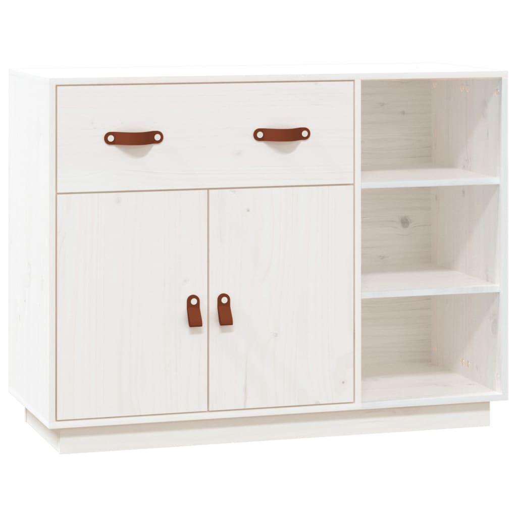 vidaXL Sideboard White 98.5x40x75 cm Solid Wood Pine