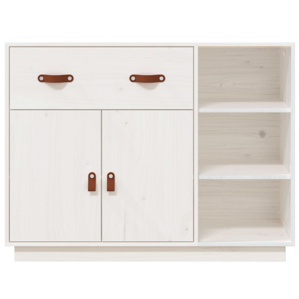 vidaXL Sideboard White 98.5x40x75 cm Solid Wood Pine