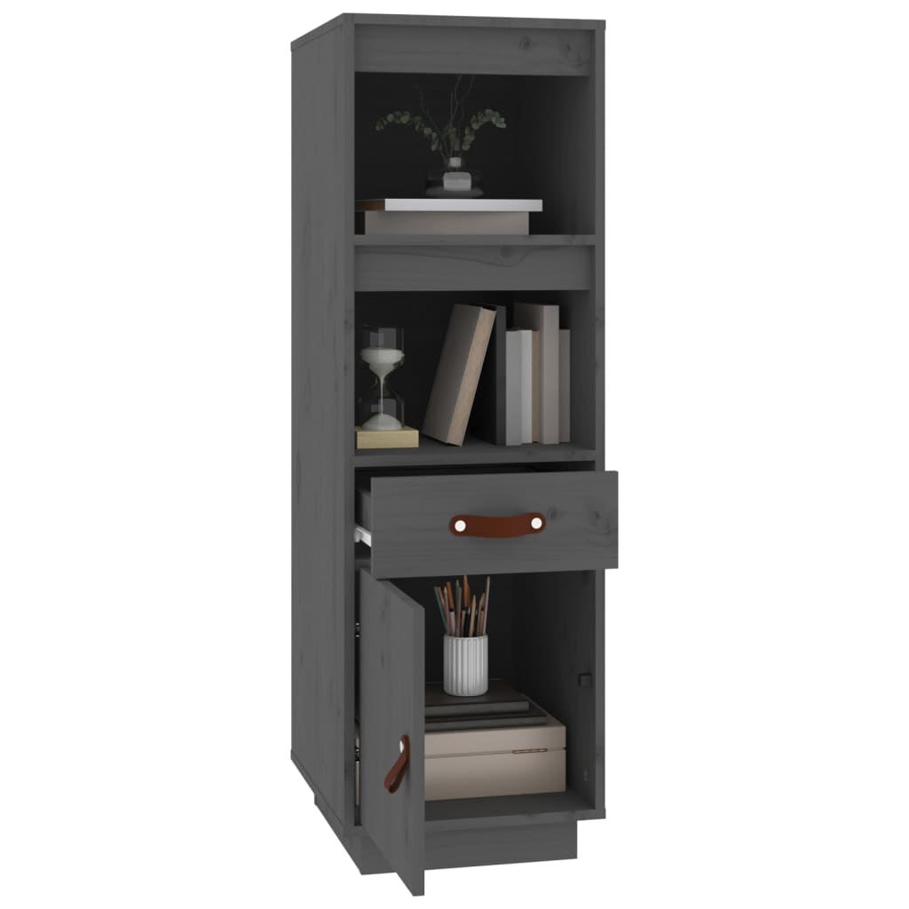 Highboard Grey 34x40x108,5 cm Solid Wood Pine