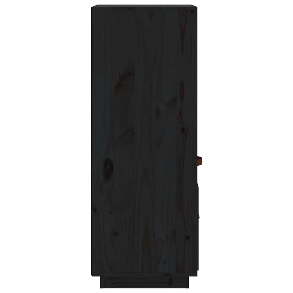 Highboard Black 34x40x108,5 cm Solid Wood Pine