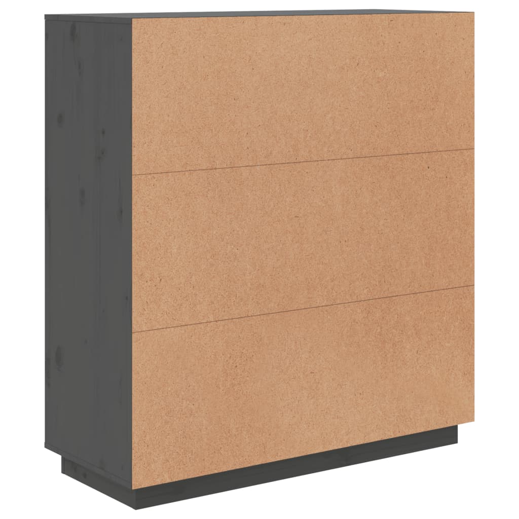 Highboard grijs 100x40x108,5 cm massief grenenhout