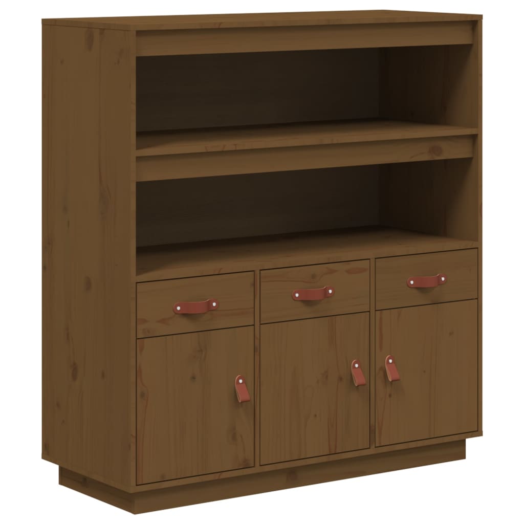 Highboard Honey Brown 100x40x108,5 cm massief grenenhout