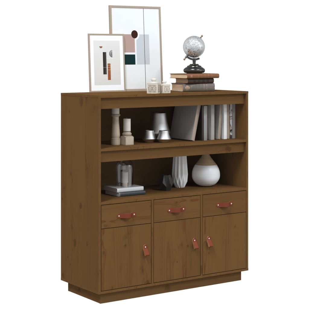 Buffet Haut Marron Miel 100x40x108,5 cm Bois Massif Pin