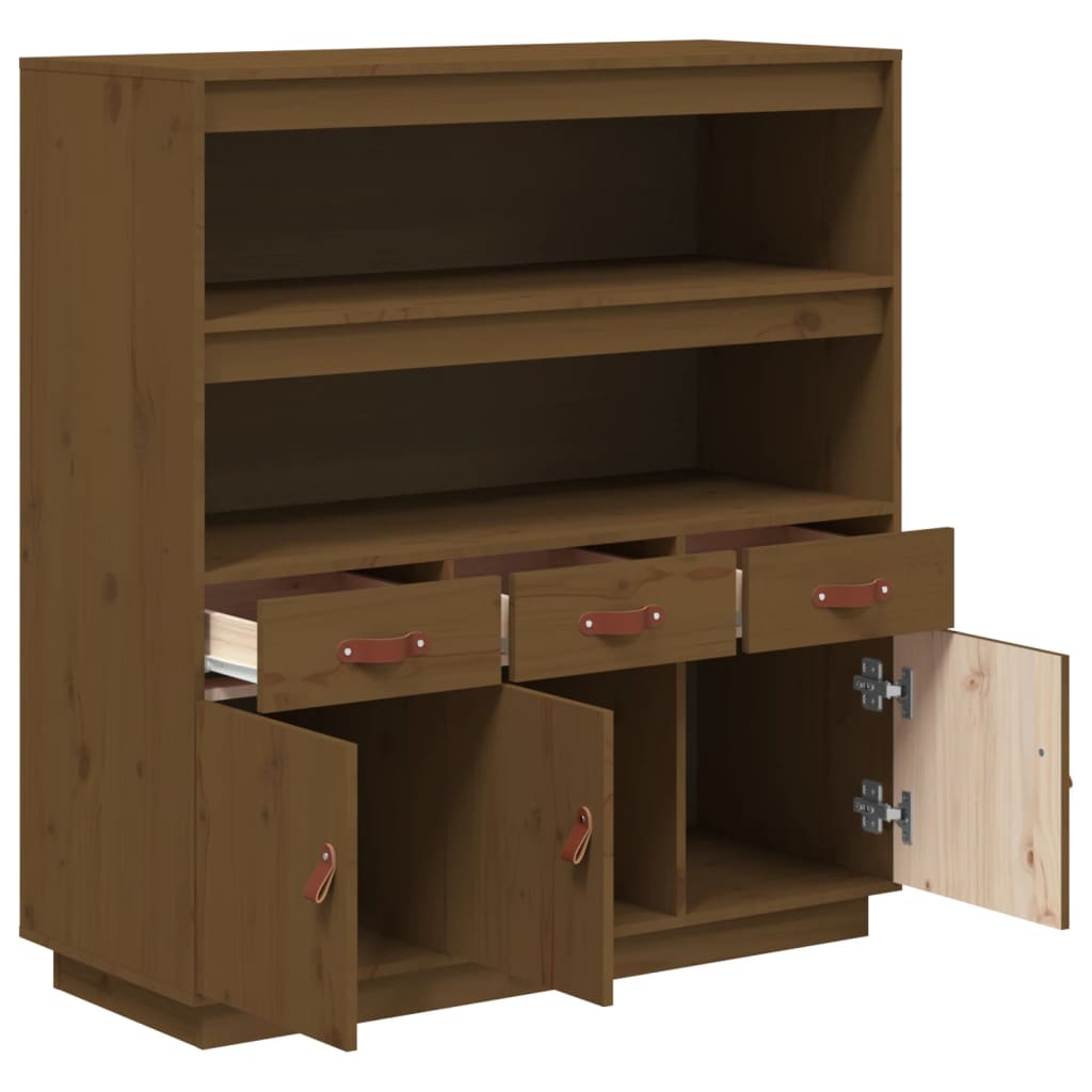 Buffet Haut Marron Miel 100x40x108,5 cm Bois Massif Pin