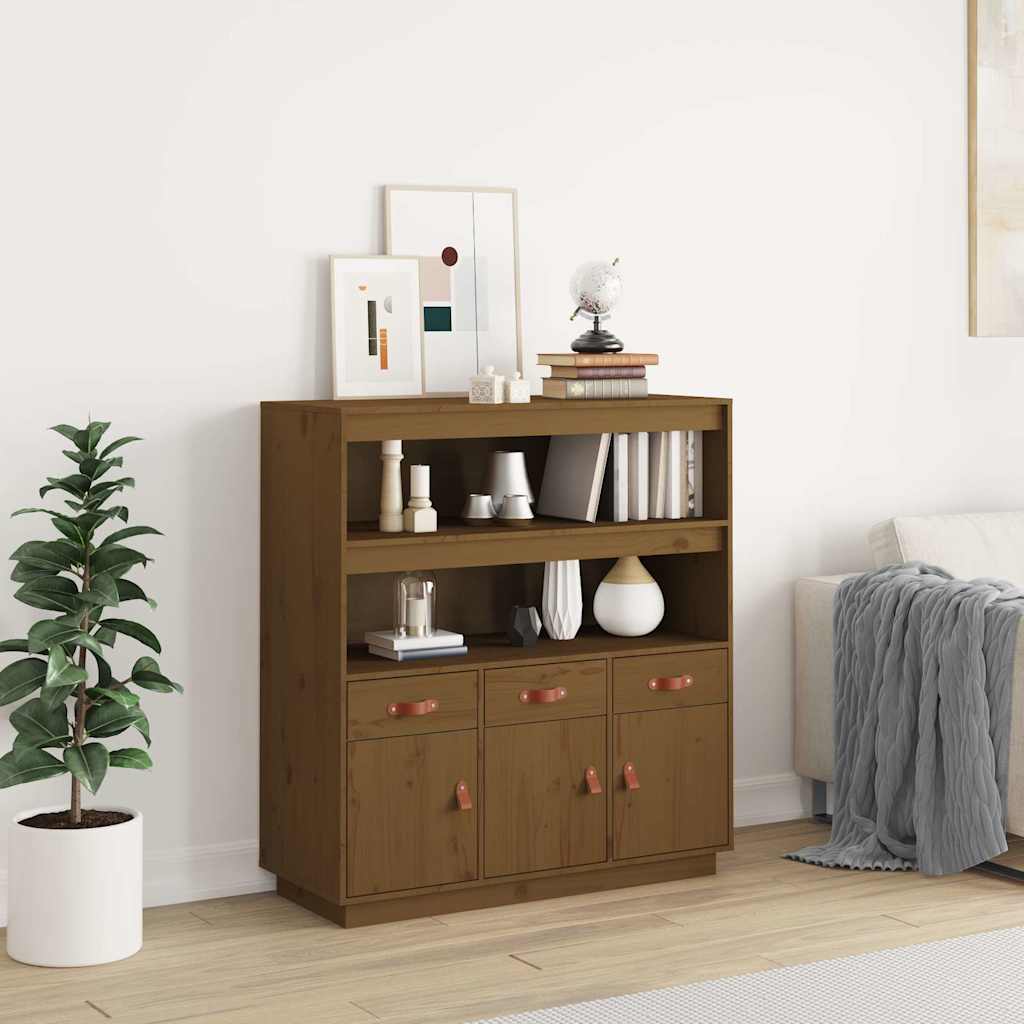 Highboard Honey Brown 100x40x108,5 cm Solid Wood Pine