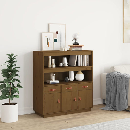 vidaXL Highboard Honey Brown 100x40x108.5 cm Solid Wood Pine