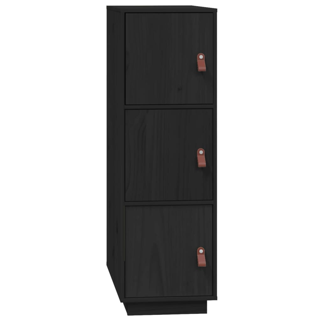 Buffet Noir 34x40x108,5 cm Bois Massif Pin