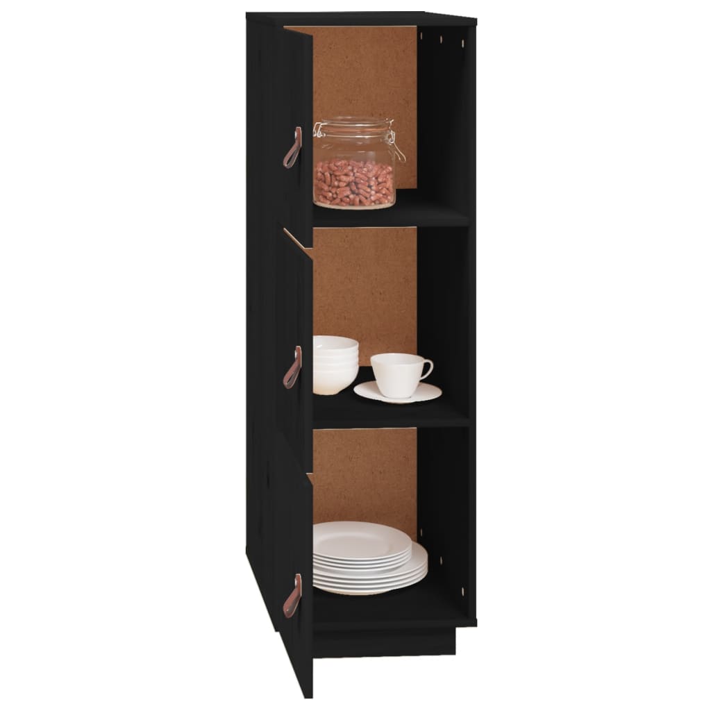 Buffet Noir 34x40x108,5 cm Bois Massif Pin