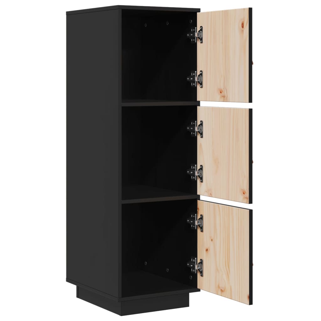 Highboard zwart 34x40x108,5 cm massief grenenhout