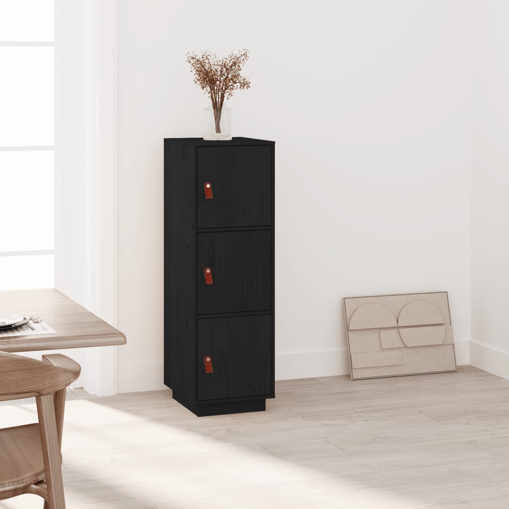 Highboard zwart 34x40x108,5 cm massief grenenhout