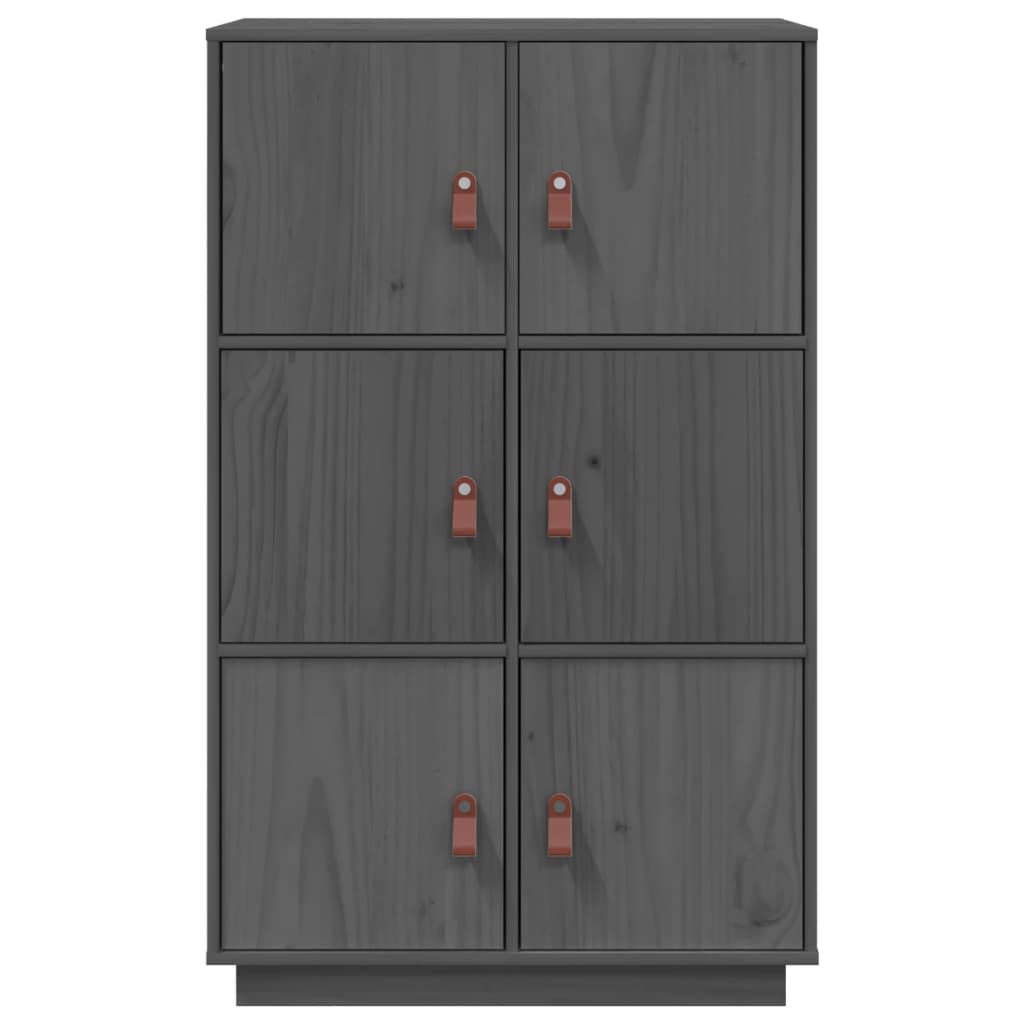 vidaXL Highboard Grey 67x40x108.5 cm Solid Wood Pine