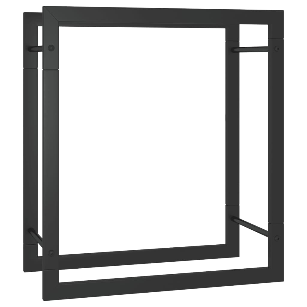 vidaXL Firewood Rack Matt Black 50x28x56 cm Steel